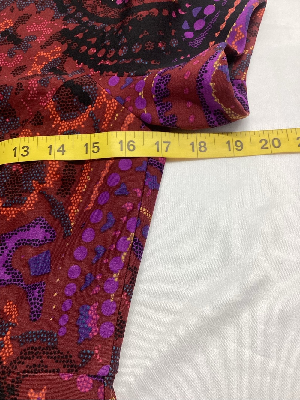 Donna Morgan Red & Purple Paisley Fit-and-Flare Dress - Picture 7 of 9